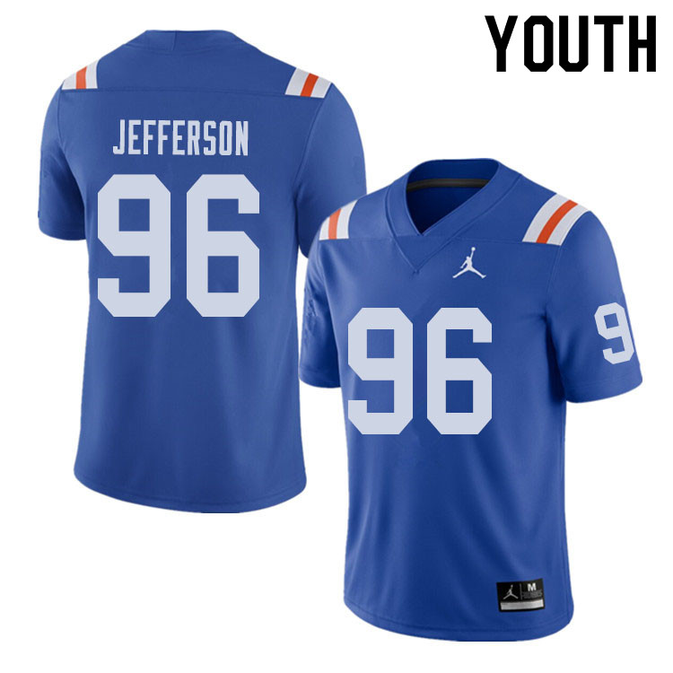 Jordan Brand Youth #96 Cece Jefferson Florida Gators Throwback Alternate College Football Jerseys Sa